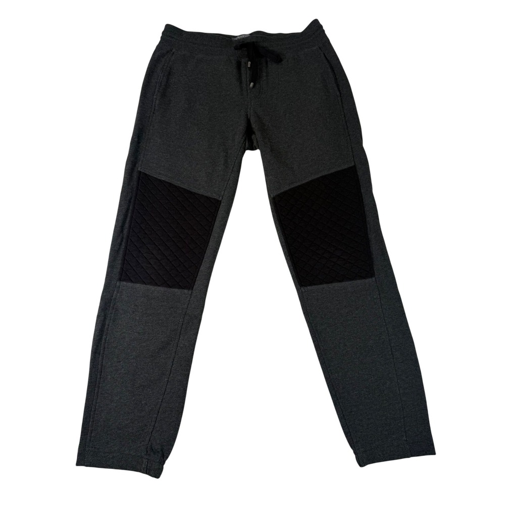 Vince Quilted Knee Patch Joggers Mens S Gray Cotton Blend Minimalist Moto 403‎